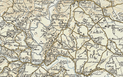 Old map of Hipplecote in 1899-1902