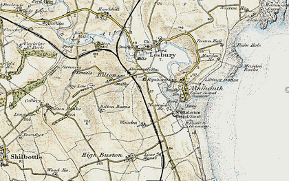 Old map of Hipsburn in 1901-1903