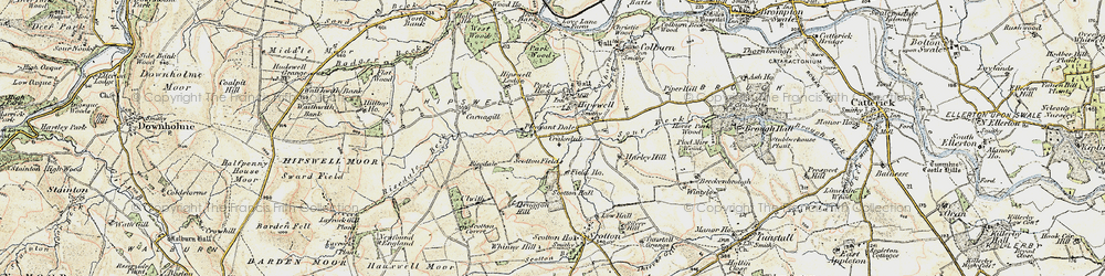 Old map of Hipswell in 1903-1904