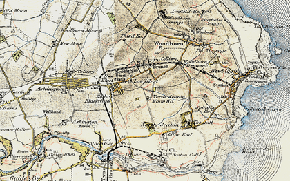 Old map of Hirst in 1901-1903