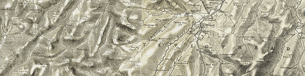 Old map of Yadgair Edge in 1901-1904