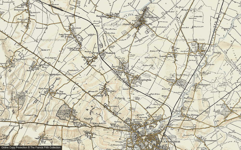 Old Map of Histon, 1899-1901 in 1899-1901