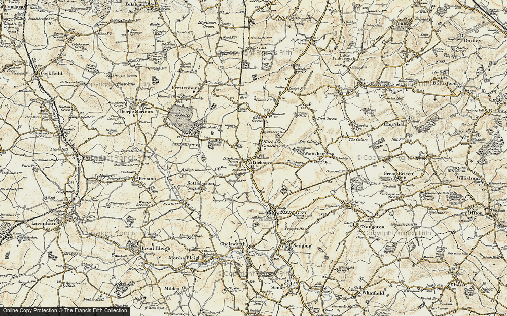 Old Map of Hitcham, 1899-1901 in 1899-1901