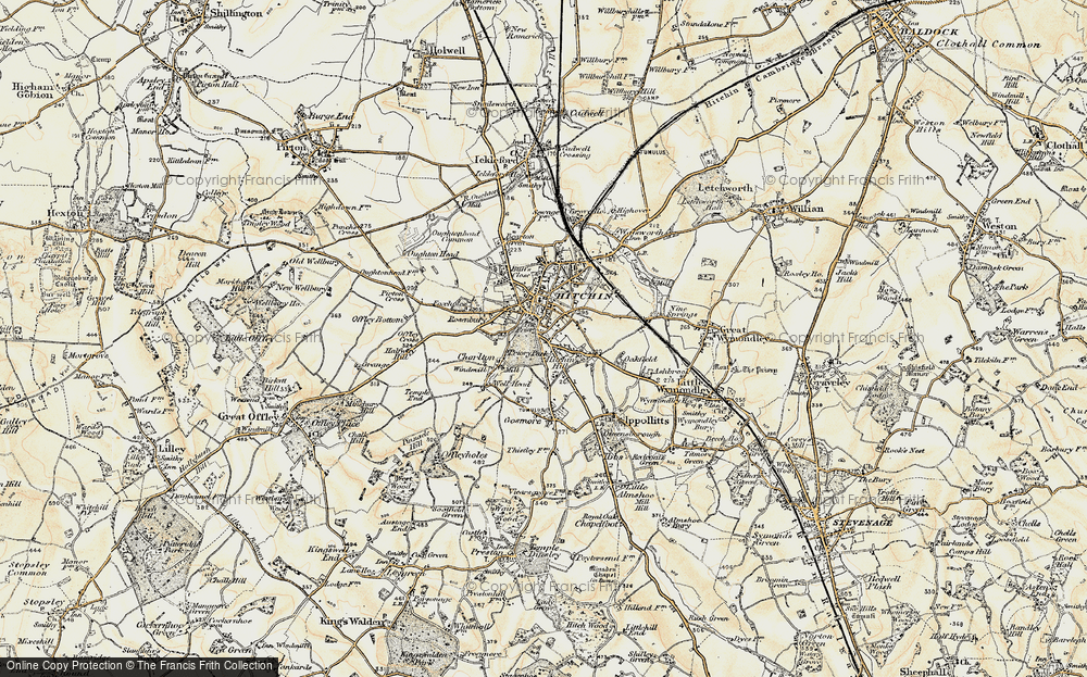 Old Map of Historic Map covering Butt's Close in 1898-1899