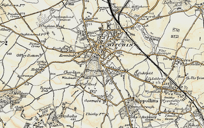 Old map of Hitchin Hill in 1898-1899