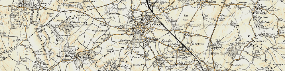 Old map of Hitchin Hill in 1898-1899