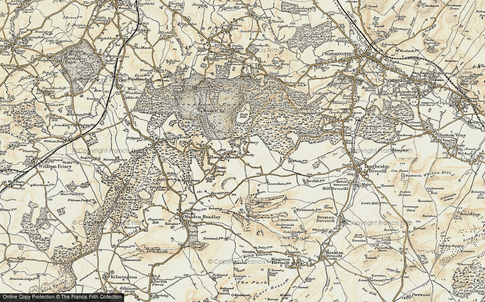 Old Map of Hitcombe Bottom, 1897-1899 in 1897-1899