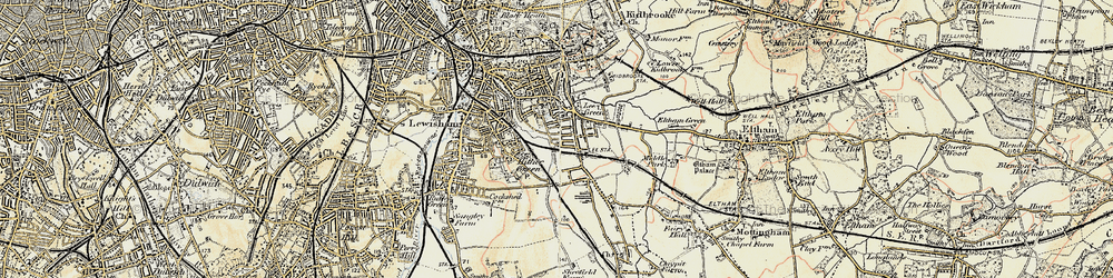 Old map of Hither Green in 1897-1902