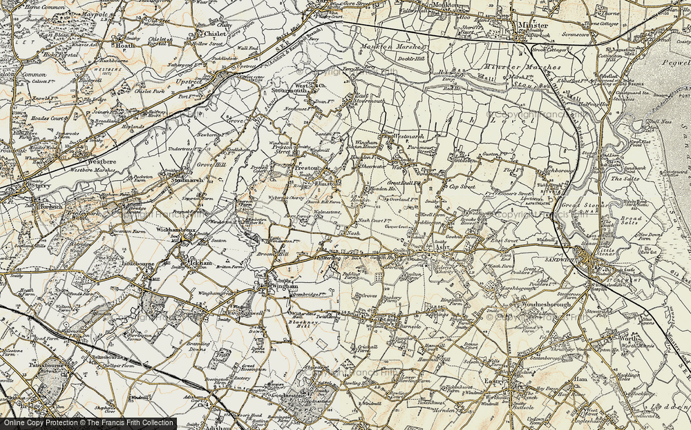 Old Map of Hoaden, 1898-1899 in 1898-1899