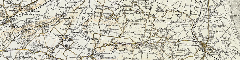 Old map of Hoaden in 1898-1899