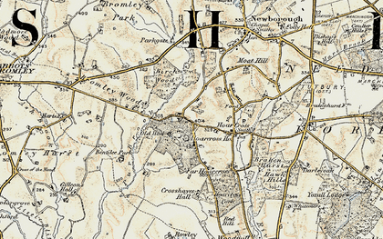 Old map of Hoar Cross in 1902