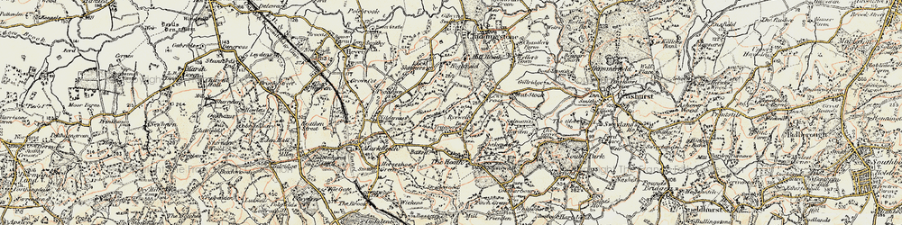 Old map of Hoath Corner in 1898
