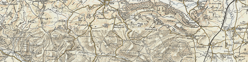 Old map of Hobarris in 1901-1903