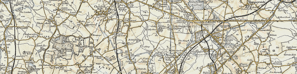 Old map of Hobble End in 1902