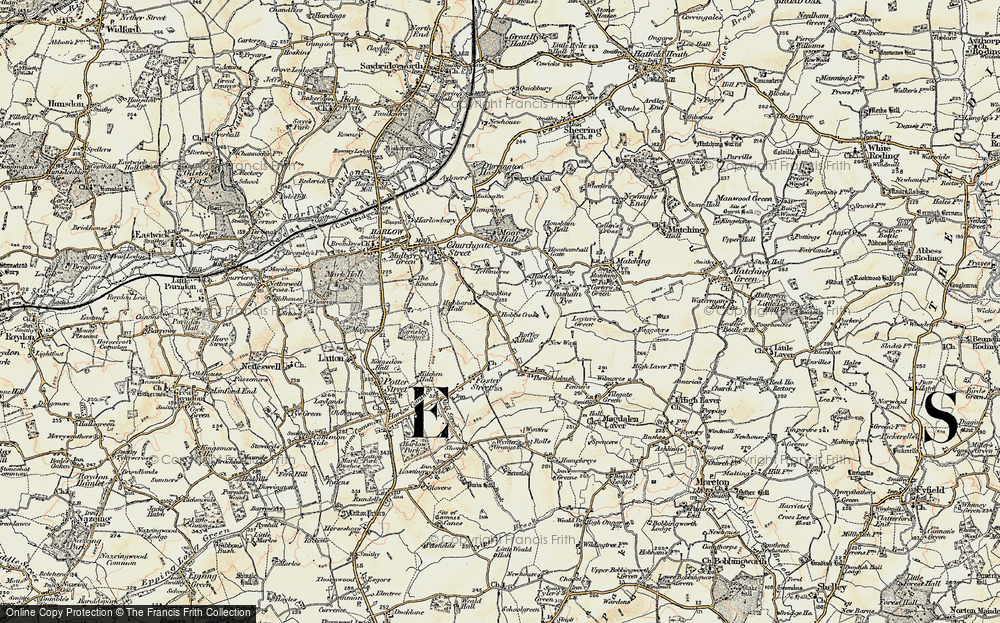 Old Map of Hobbs Cross, 1898 in 1898
