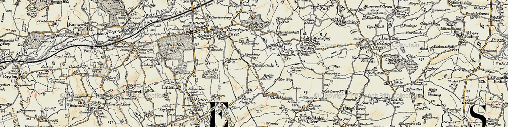 Old map of Hobbs Cross in 1898