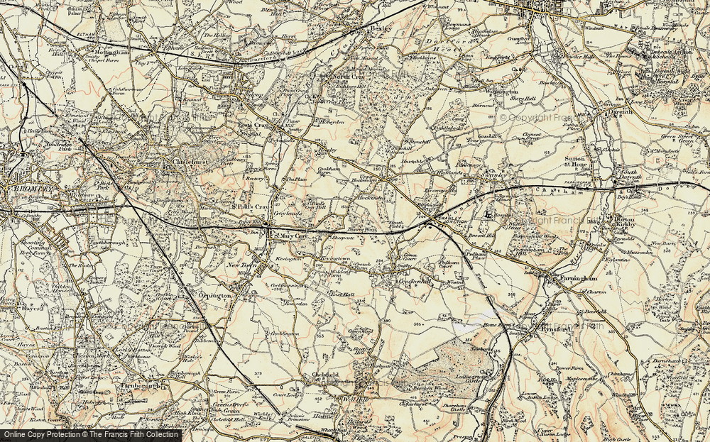 Old Map of Hockenden, 1898 in 1898