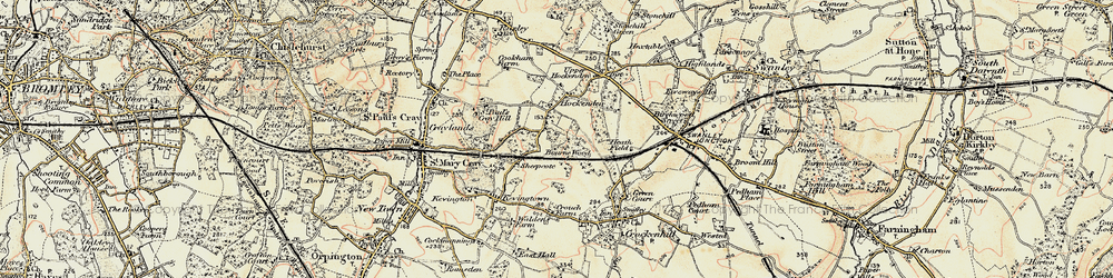 Old map of Hockenden in 1898