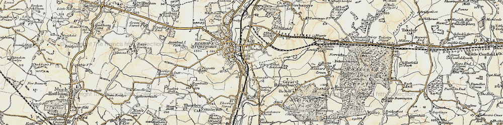 Old map of Hockerill in 1898-1899