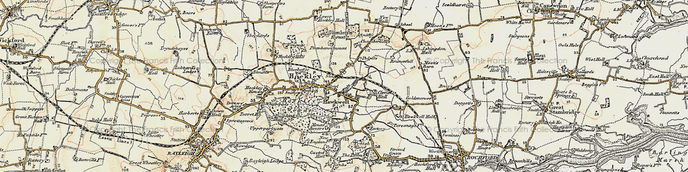Old map of Hockley in 1898