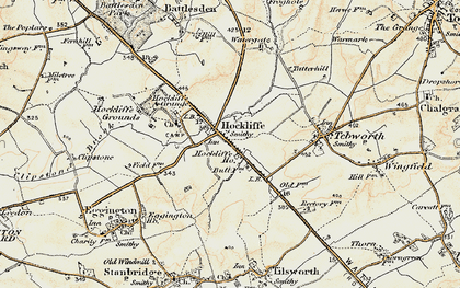 Old map of Hockliffe in 1898-1899