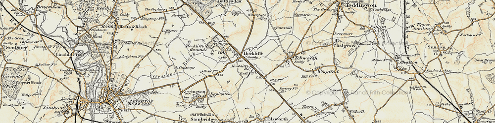 Old map of Hockliffe in 1898-1899