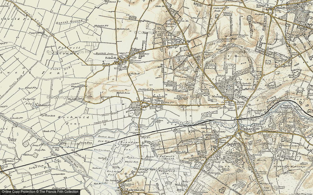 Old Map of Hockwold cum Wilton, 1901 in 1901