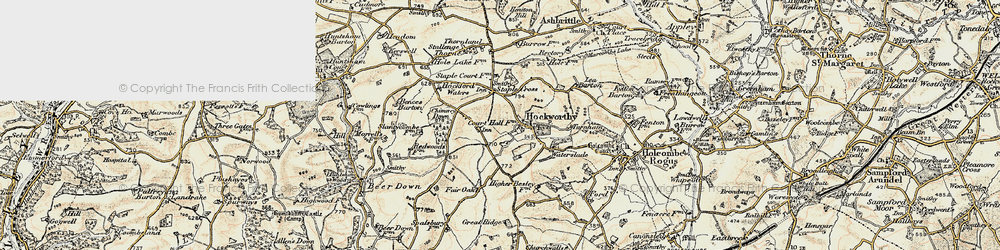 Old map of Turnham in 1898-1900