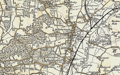 Old map of Hoddesdon in 1898