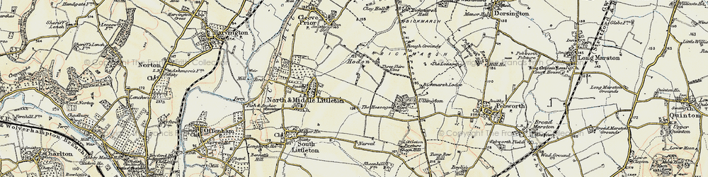 Old map of Hoden in 1899-1901