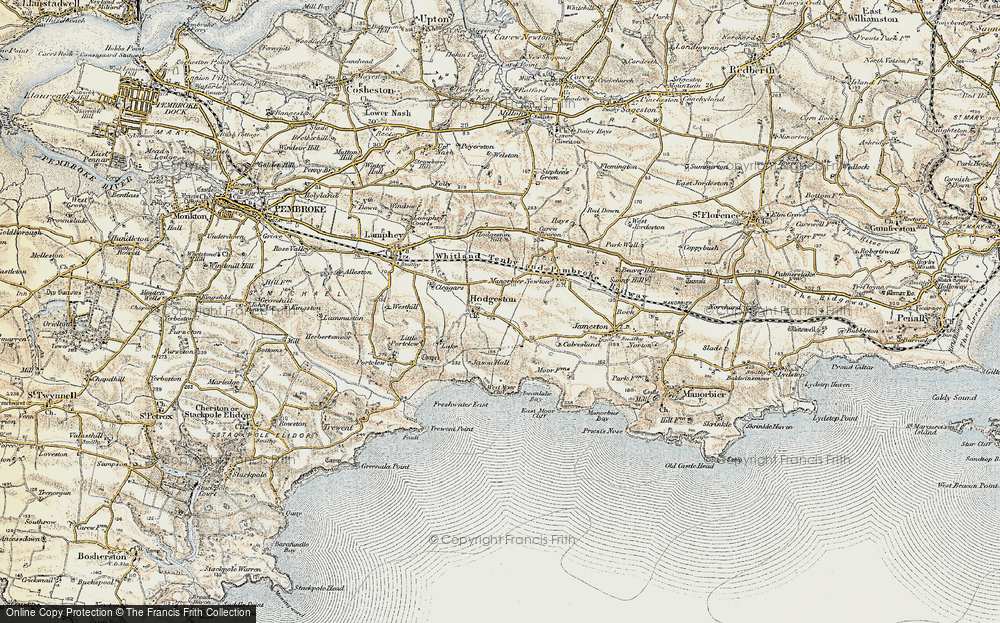 Old Map of Hodgeston, 1901-1912 in 1901-1912