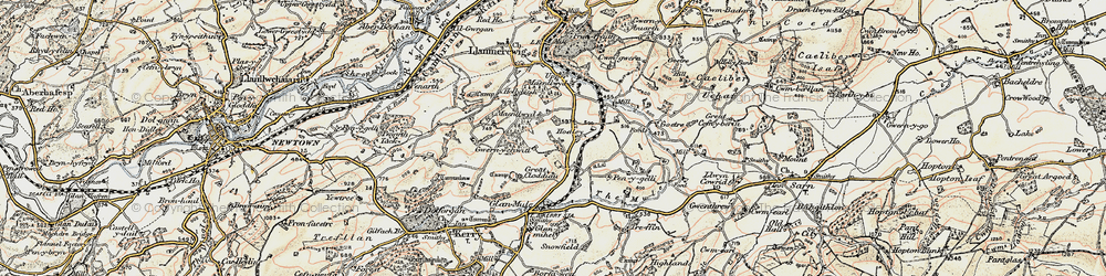 Old map of Hodley in 1902-1903