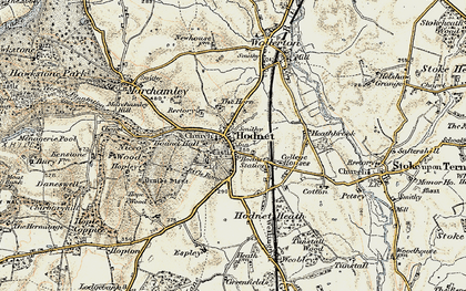 Old map of Hodnet in 1902