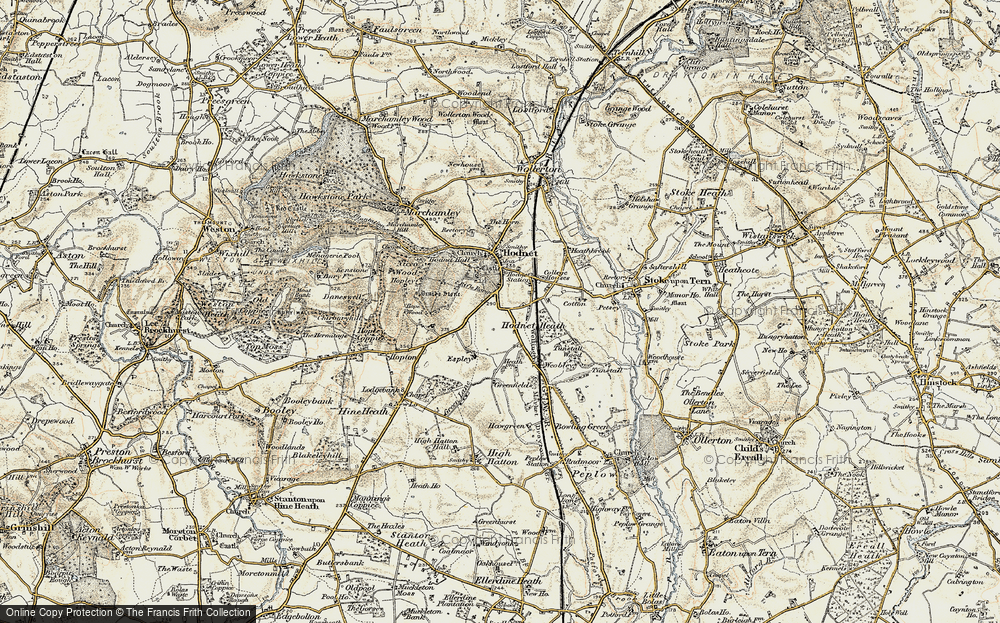 Old Map of Hodnetheath, 1902 in 1902