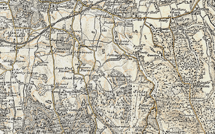 Old map of Hoe in 1898-1909