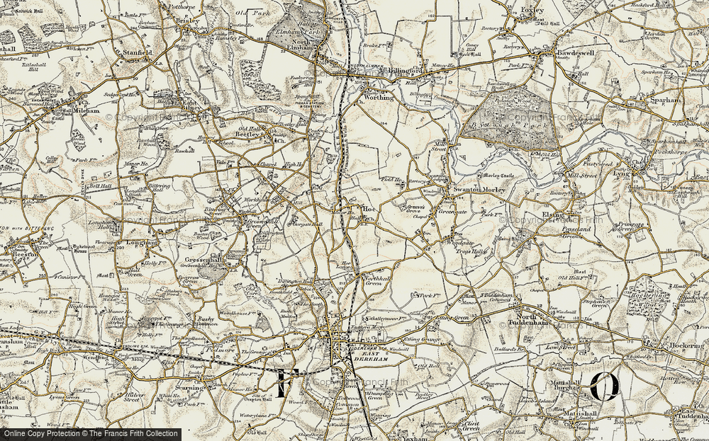 Old Map of Hoe, 1901-1902 in 1901-1902
