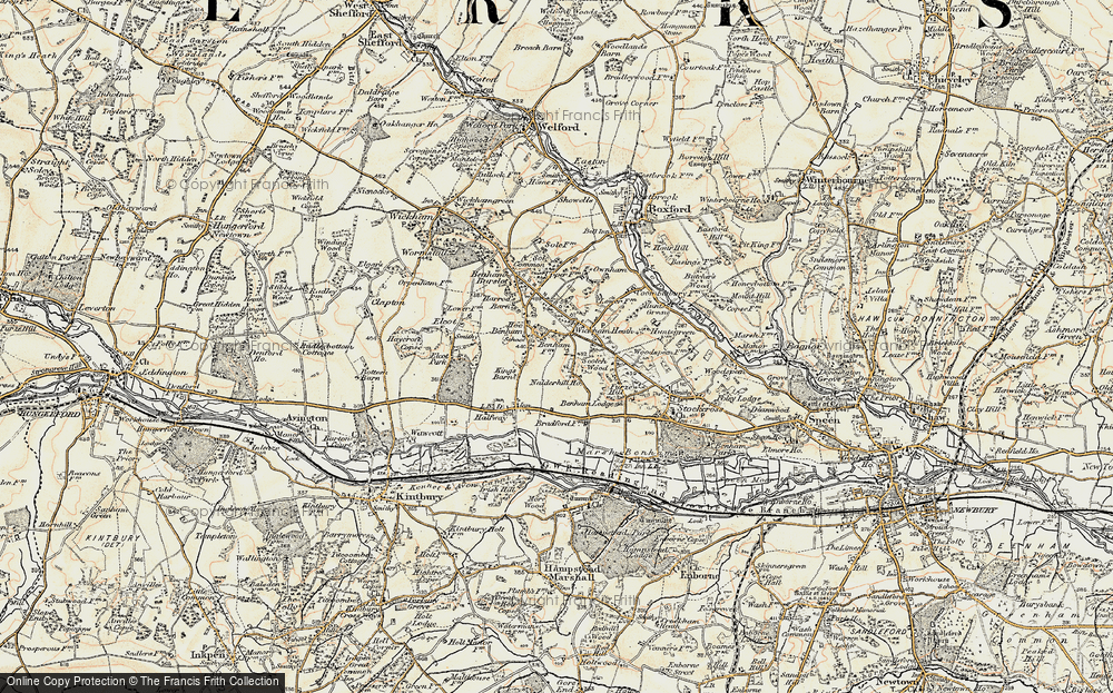 Old Map of Hoe Benham, 1897-1900 in 1897-1900