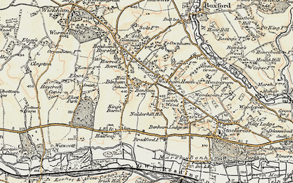 Old map of Hoe Benham in 1897-1900