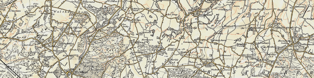 Old map of Hoe Gate in 1897-1899