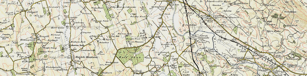 Old map of Hoff in 1901-1904