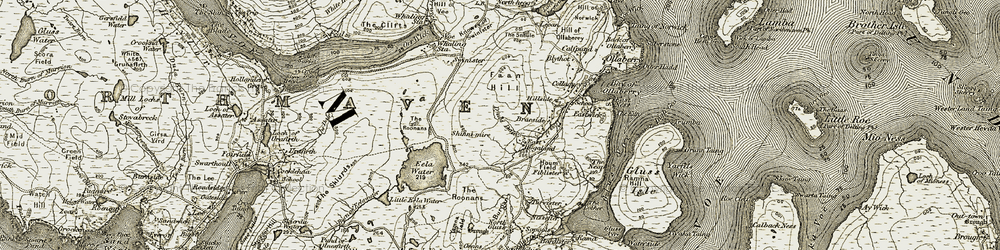 Old map of Hogaland in 1912