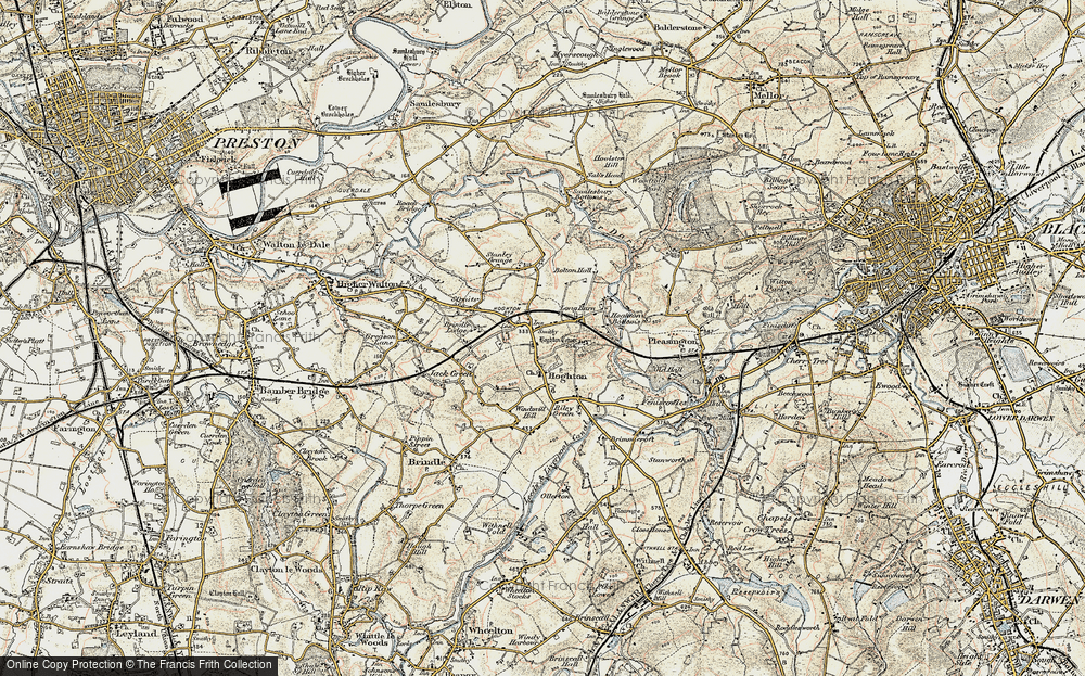 Old Map of Hoghton, 1903 in 1903
