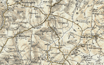 Old map of Hognaston in 1902