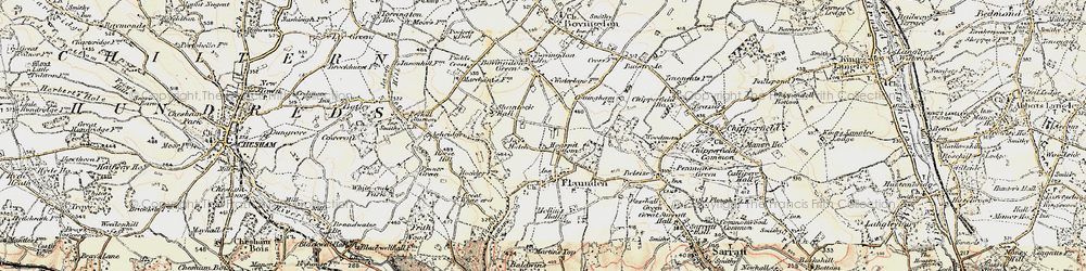 Old map of Hogpits Bottom in 1897-1898