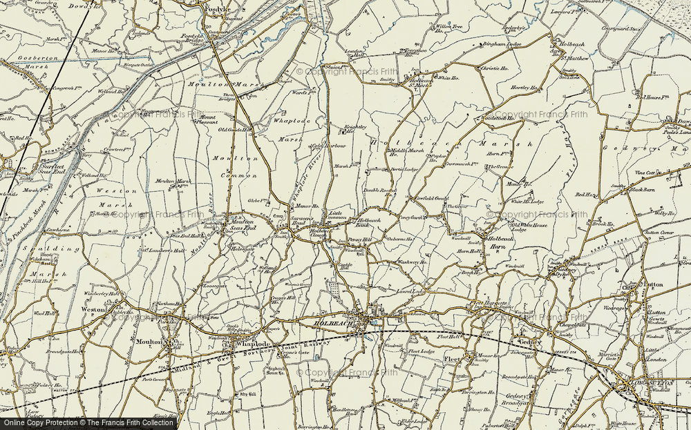 Old Map of Historic Map covering Bertie Lodge in 1901-1902