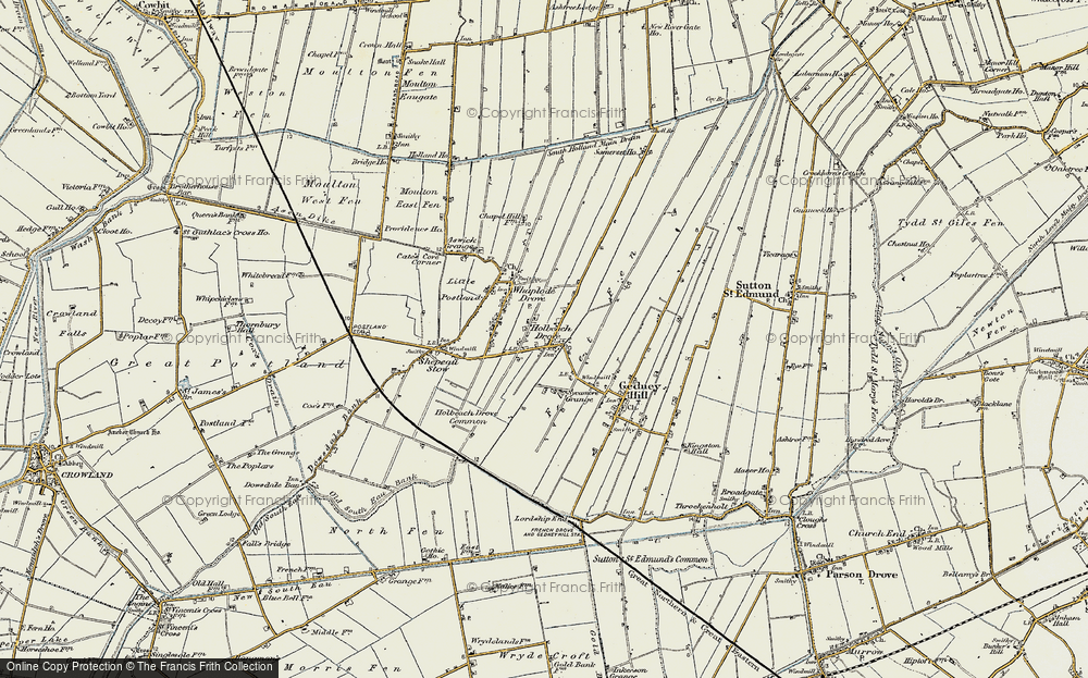 Old Map of Holbeach Drove, 1901-1902 in 1901-1902