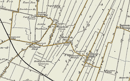 Old map of Holbeach Drove in 1901-1902