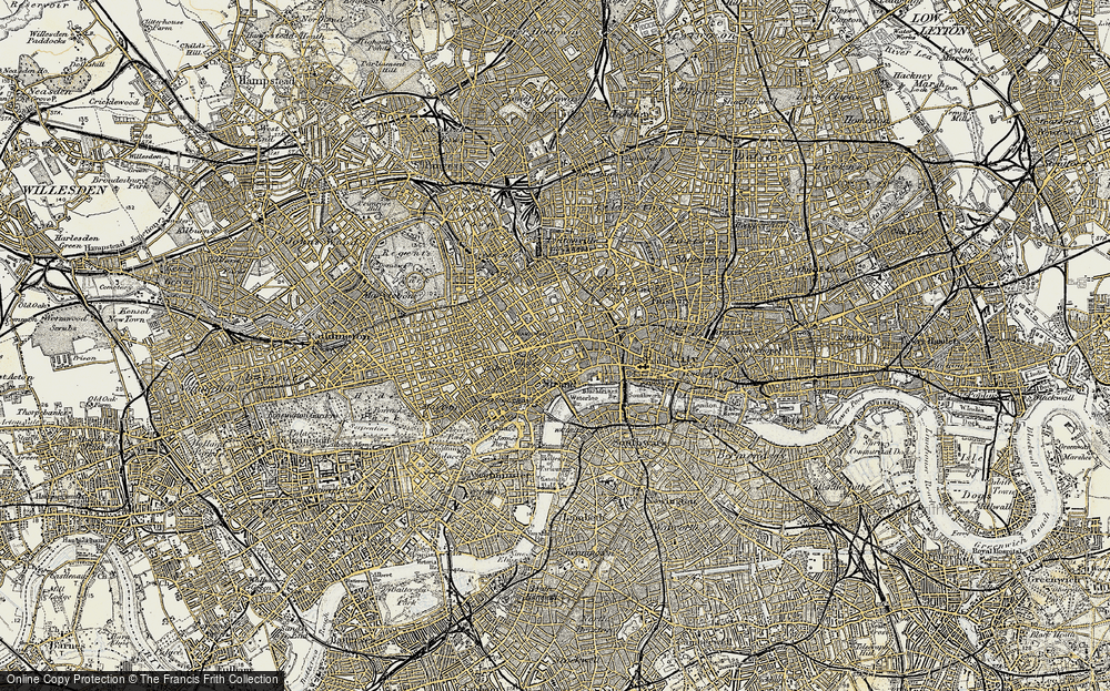 Old Map of Historic Map covering British Museum in 1897-1902