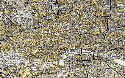 Old map of Holborn in 1897-1902