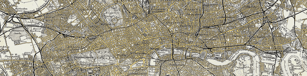 Old map of Holborn in 1897-1902